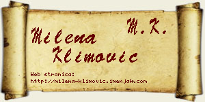 Milena Klimović vizit kartica
